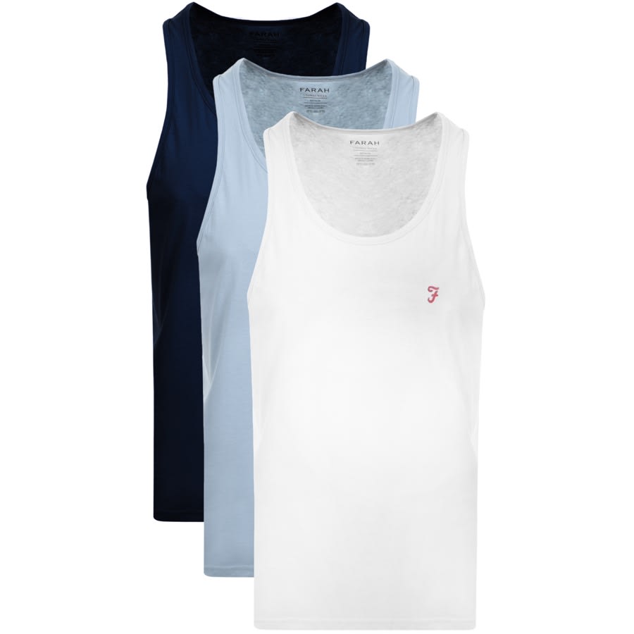 Alternative Image for ProductFarah Vintage Vestire 3 Pack Vest T Shirts Navy1